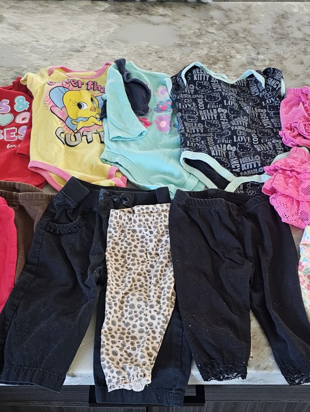 Baby Girl Clothes Lot 3-6 Months Outfits Hello Kitty Tweety Bird Ruffles Set